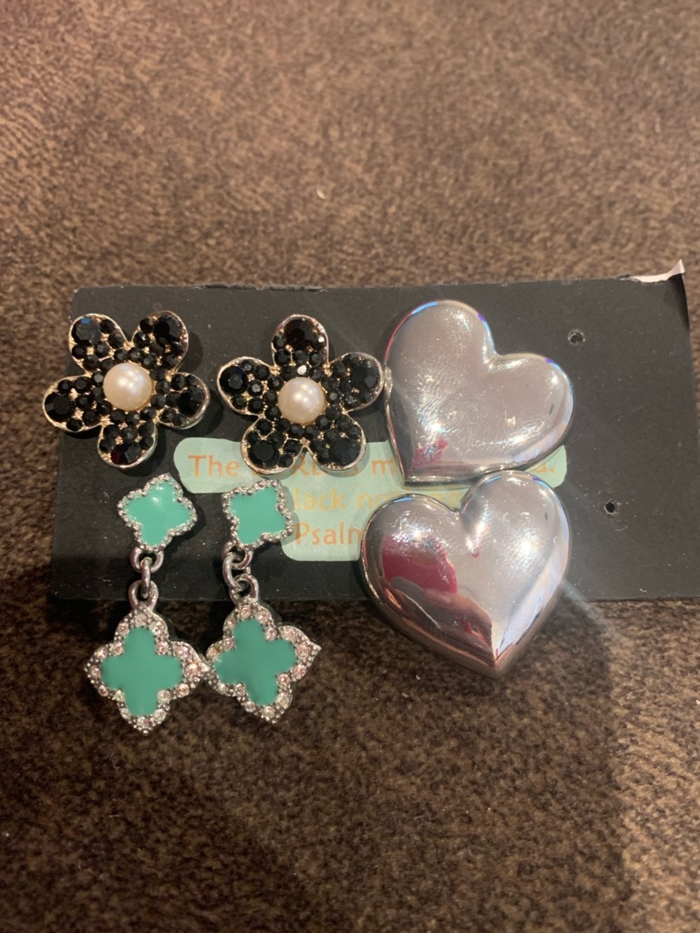 Assorted Women’s Earring Set – Black, White, Gold